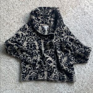 Christian Siriano Black and Gray Cowl Neck Sweater